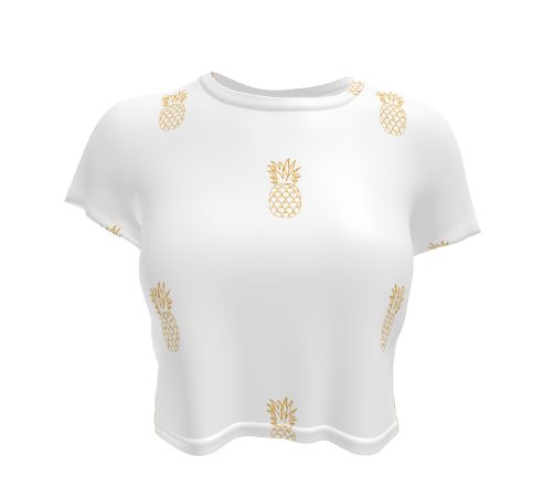 Tropical Pineapple Spade Cropped Tee