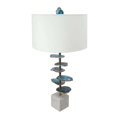 Coastal Allure Blue Stone Marble Lamp