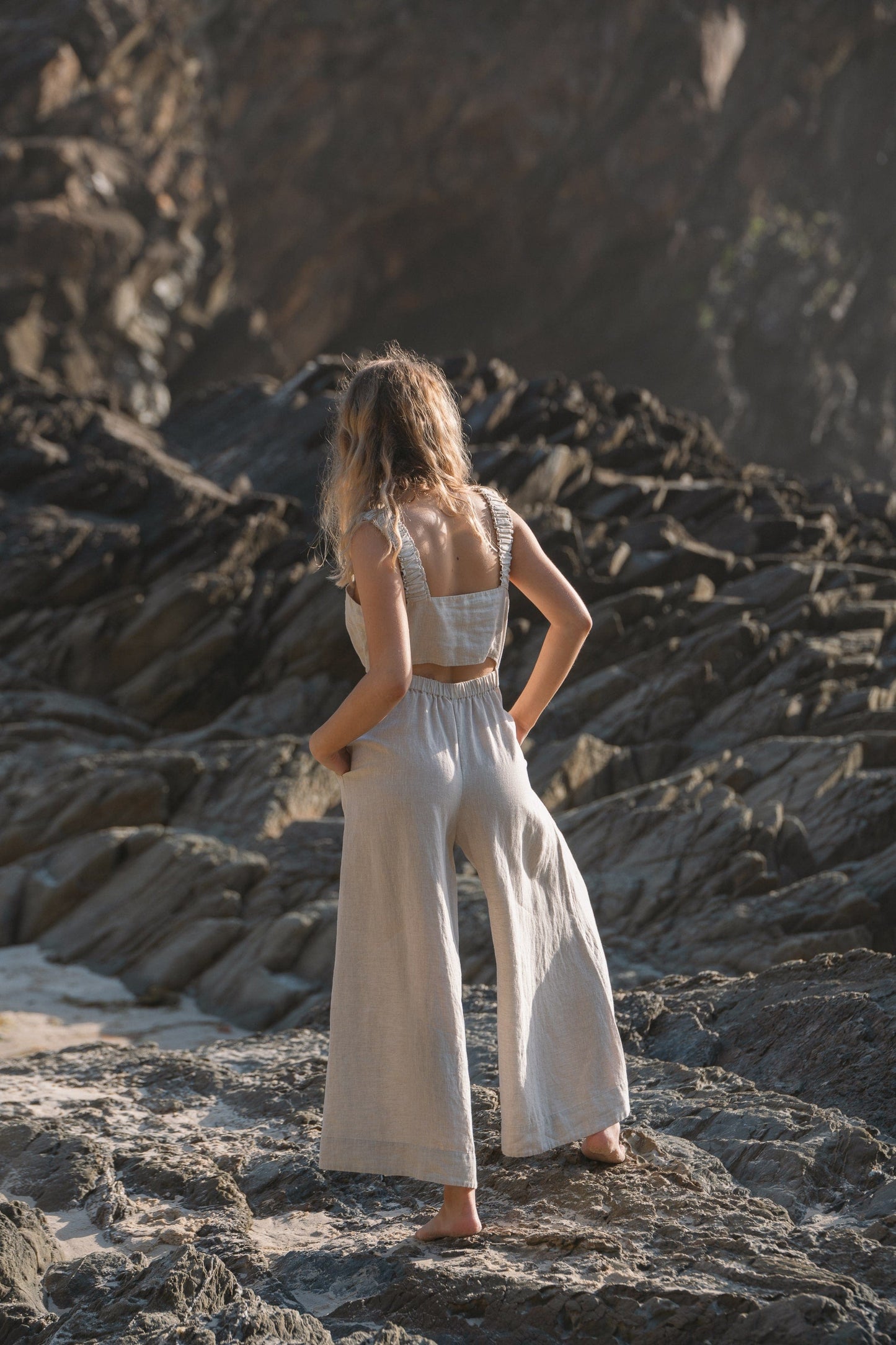Bohemian Sand Pebble Midi Romper