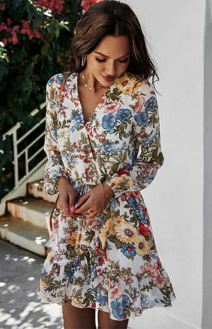 Tropical Green Garden Swing Dress