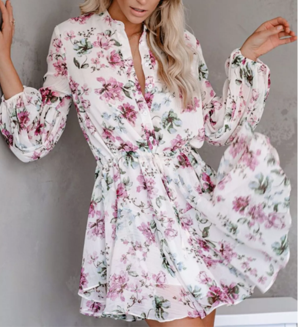 Tropical Pink Garden Swing Dress